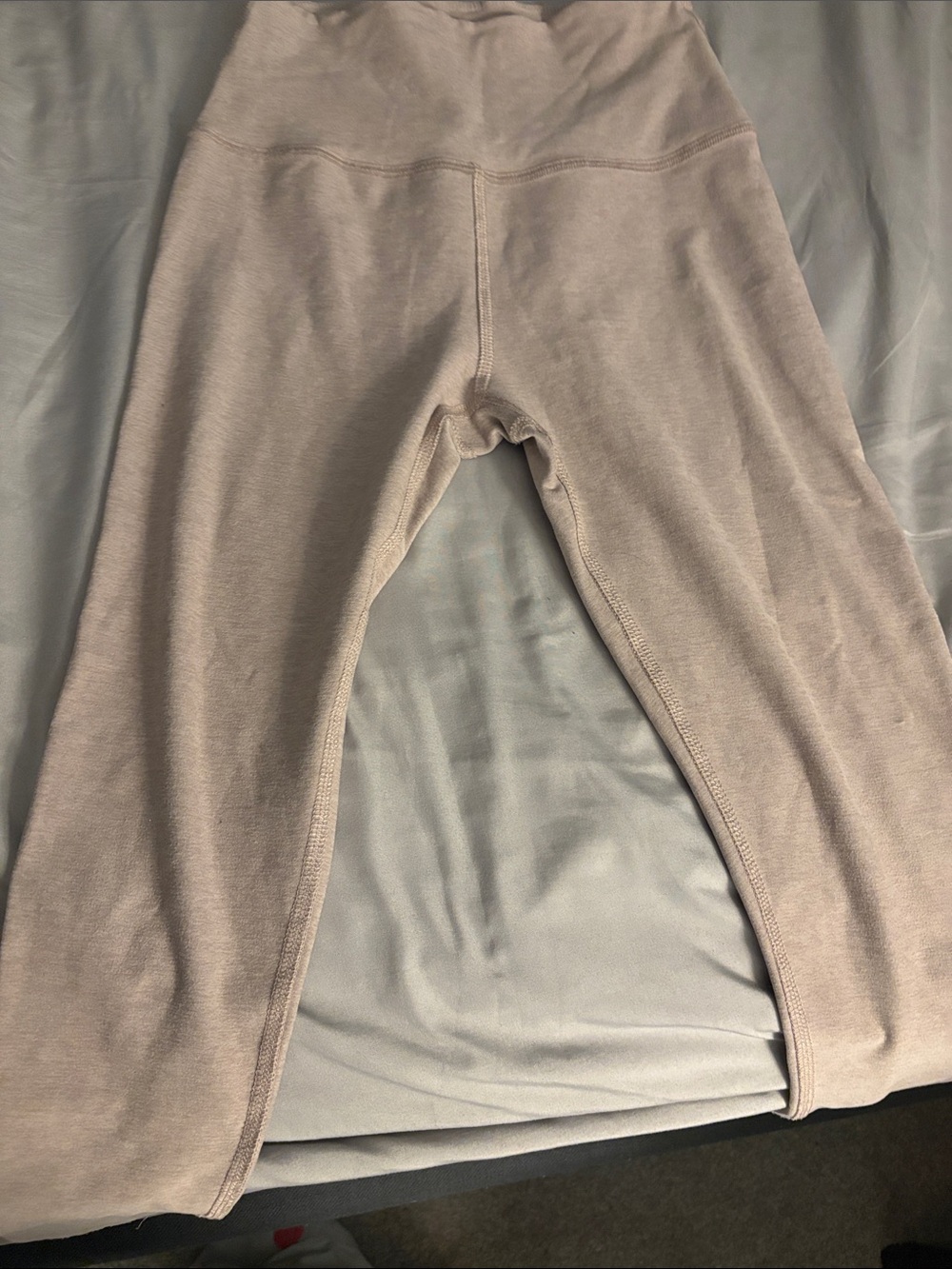 Beyond Yoga Taupe Leggings with Subtle Logo